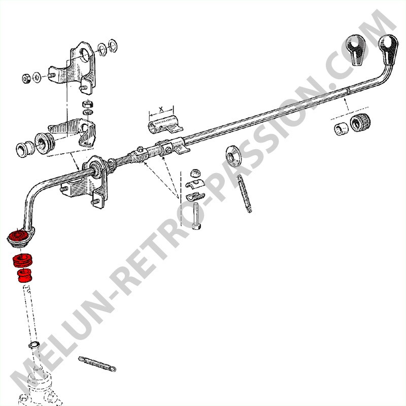 BAGUES DE LEVIER DE VITESSES AVEC ENTRETOISE RENAULT R4, R5 et R6