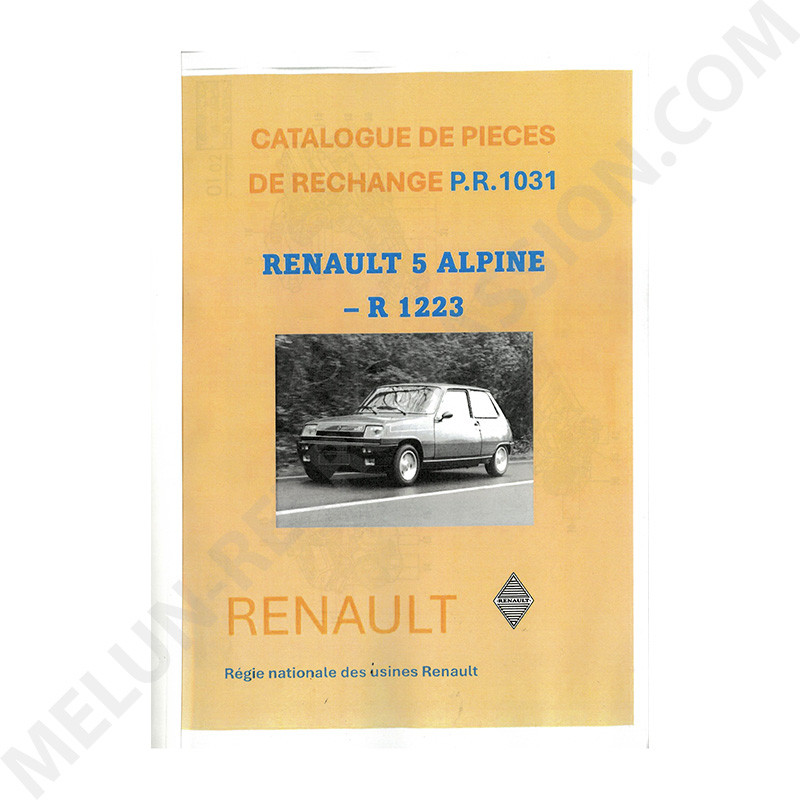 PR 1031 CATÁLOGO DE PIEZAS DE RECAMBIO RENAULT R5 ALPINE