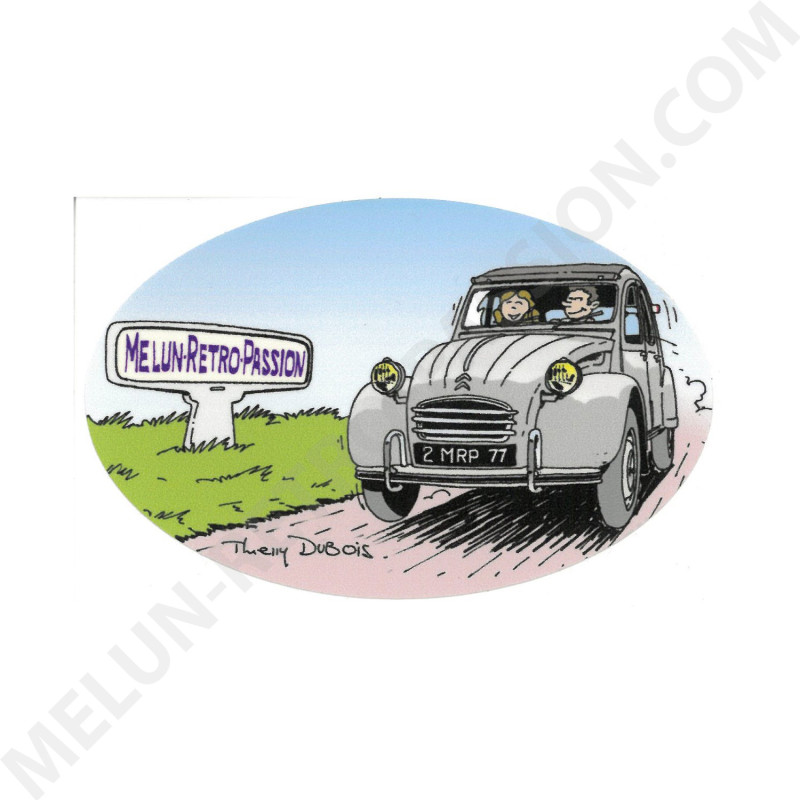 AUTOCOLLANT CITROEN 2CV MELUN RETRO PASSION