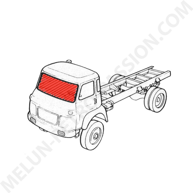 PARE BRISE FEUILLETE CLAIR RENAULT SAVIEM (haut. 1150mm) COTE G